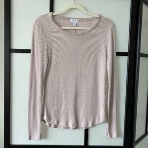 [M] Old Navy Women’s Scoop Neck Soft Light Pink Long Sleeve Top